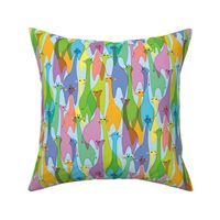 Jelly Giraffes on blue 12-inch directional repeat