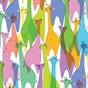 Jelly Giraffes on white 12-inch directional repeat
