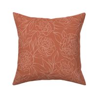 Peony Garden - Subtle Sienna Rust - large