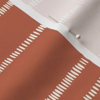 Dashed Stripes - sienna rust and cream