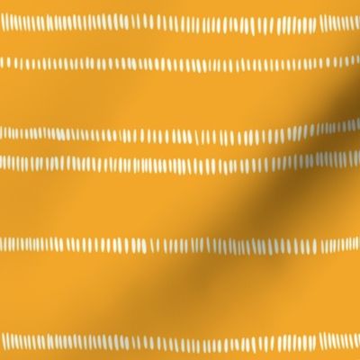 Dashed Stripes - gold yellow and cream