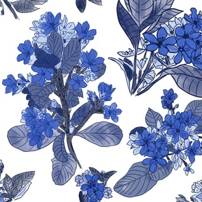 Cerulean Blue Floral Bunches