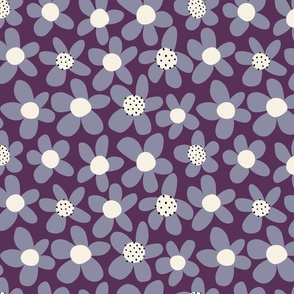 Purple Jumbo Flowers: Retro Abstract Maximalist 70s Groovy Florals Flower Power - Medium