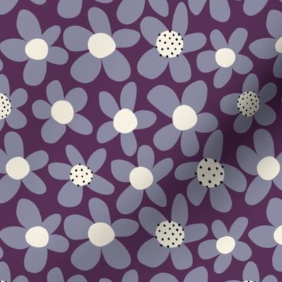 Purple Jumbo Flowers: Retro Abstract Maximalist 70s Groovy Florals Flower Power - Small