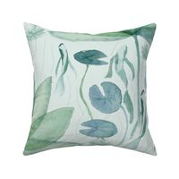 Monochrome Waterlilies Sap Green XL