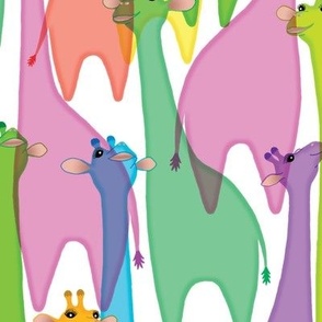 Jelly Giraffes on white 24-inch directional repeat