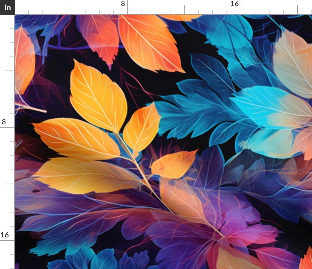 Autumn Leaf Clusters False Color X-Ray