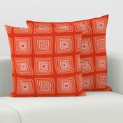 Orange Monochromatic - Hand Drawn Checks (Square) - Groovy Geometrics - Psychedelic