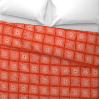 Orange Monochromatic - Hand Drawn Checks (Square) - Groovy Geometrics - Psychedelic