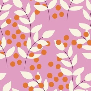Branches and Berries - Pink and Orange