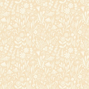 Wildflowers - buttercream yellow - small scale