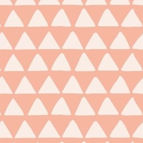 geometric desert peaks in pink (large)  | pink and cream boho summer triangle print