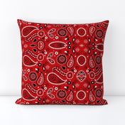 Simple Country Style Allover Red Bandana Pattern