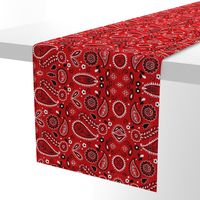 Simple Country Style Allover Red Bandana Pattern