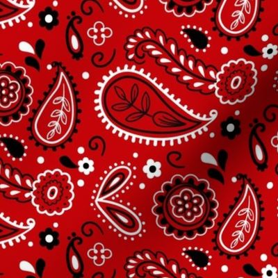 Simple Country Style Allover Red Bandana Pattern
