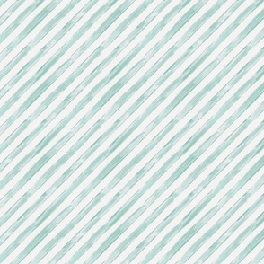 Watercolor Diagonal Painted Candy Stripe Ribbon in mint