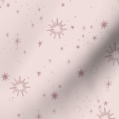 Christmas stars & fairy dust sparkle on pink petal