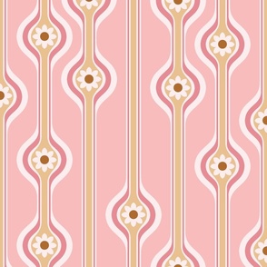 Lovely Daisy Stripes (24") - pink, yellow, brown (ST2023LDS)