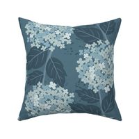 Large Elegant 7 inch Monochromatic Blue Hydrangea Floral 