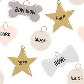 Cute dog name tags large scale