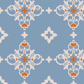 swan geometric pattern_blue