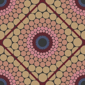 24” Radiant Royal Circle Dot Mandala Scallop Pattern - Large