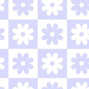 checkerboard flower_whtie&blue