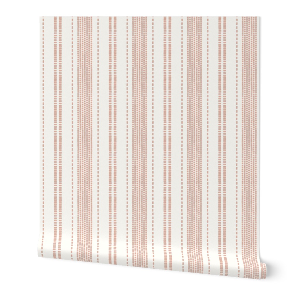 (small scale) stitches stripes - pink/white - LAD23