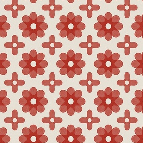 stitch geometry flower _ red