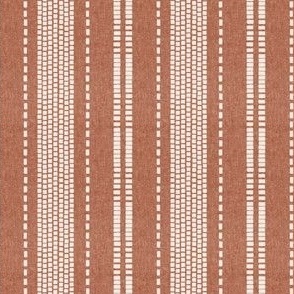 (small scale) stitches stripes - terracotta - LAD23
