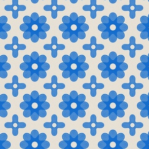 stitch geometry flower _ blue