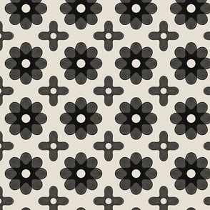 stitch geometry flower _ black