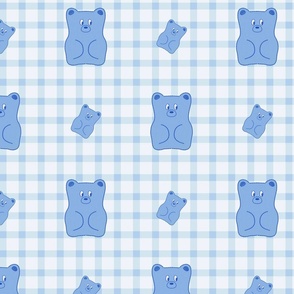 check stitch Teddy bear _blue