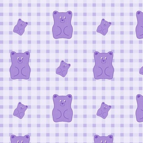 check stitch Teddy bear _purple
