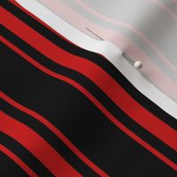 Small Mattress Ticking Wide Striped Pattern Jet Black on Red