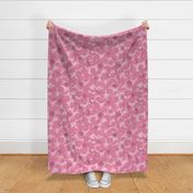 Monochrome minimalist clematis on charm pink - Large scale