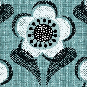 Mod  Monochromatic Blooms in Blues - XL