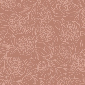 Peony Garden - dusty rose sienna - muted pink - large
