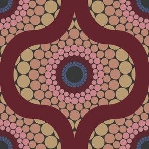 6” Radiant Royal Circle Dot Mandala Ogee Pattern - Small