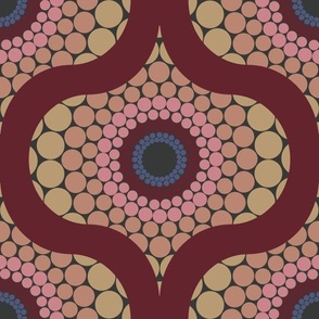 12” Radiant Royal Circle Dot Mandala Ogee Pattern - Medium
