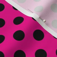 Small Hot Pink background and Black Spots for Halloween