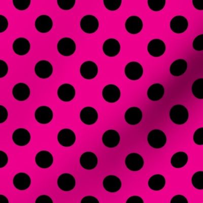 Small Hot Pink background and Black Spots for Halloween