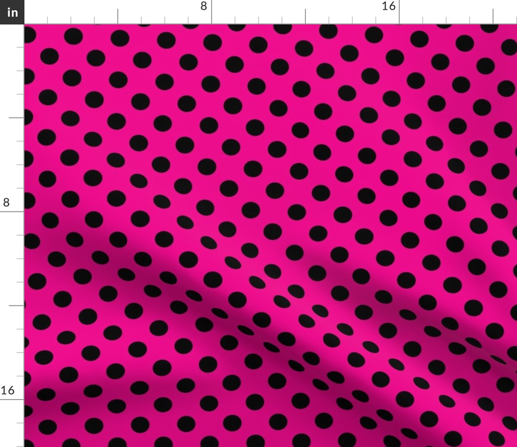 Small Hot Pink background and Black Spots for Halloween