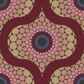 24” Radiant Royal Circle Dot Mandala Ogee Pattern - Large