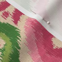 Pink and green ikat on linen  texture 14”