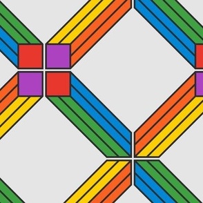 Bold Rainbow Squares and Stripes