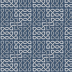 Celtic Knot Square Monochrome Blue