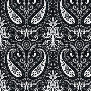 Black and White Paisley