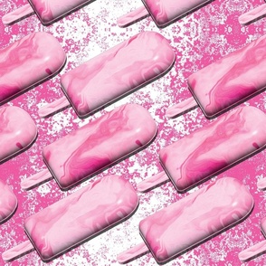 Pink swirl ice cream bar on a stick