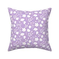 Forest meadow silhouette pattern - Purple and white - medium size pattern